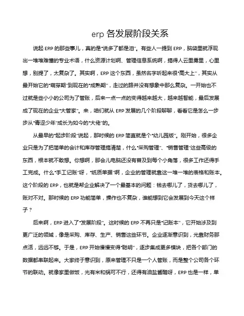 erp各发展阶段关系