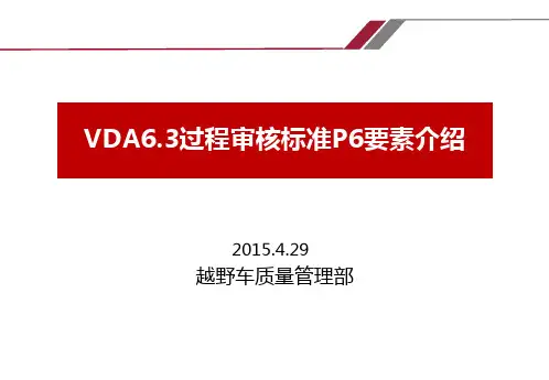 VDA6.3过程审核标准P6要素
