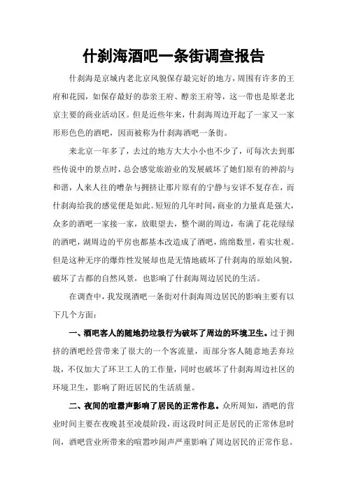 什刹海酒吧一条街调查报告