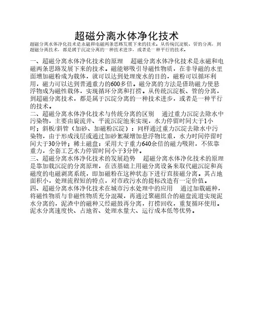 超磁分离水体净化技术