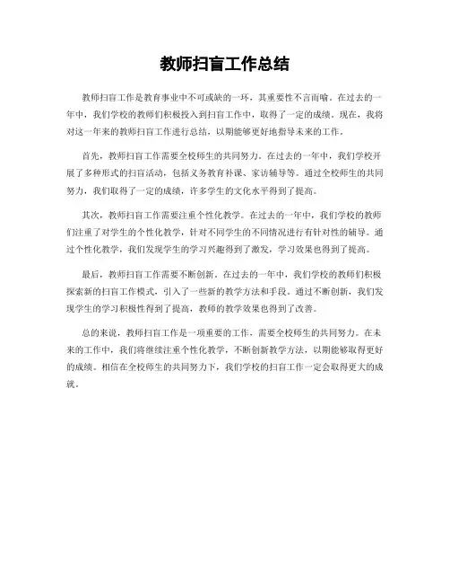 教师扫盲工作总结