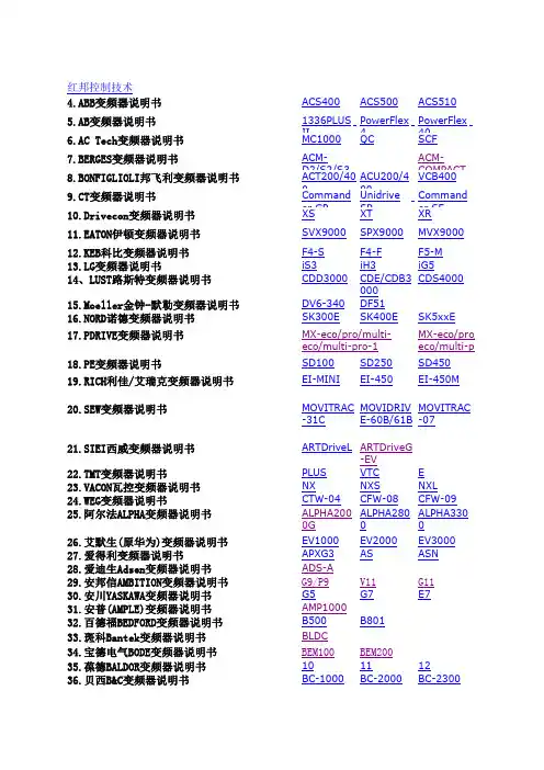 变频器说明书大全