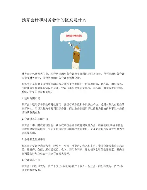 预算会计和财务会计的区别是什么