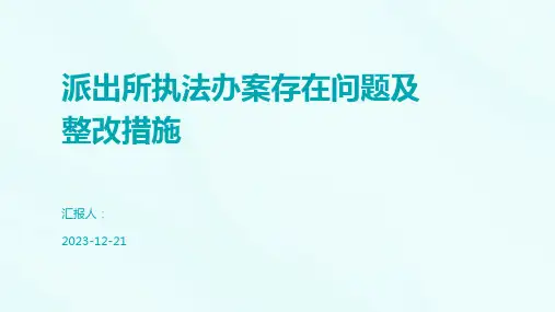 派出所执法办案存在问题及整改措施
