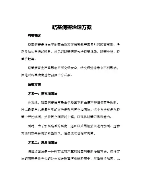 路基病害治理方案