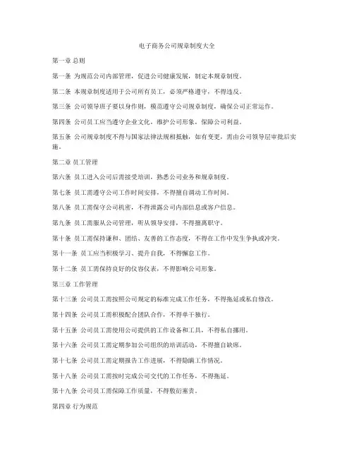 电子商务公司规章制度大全