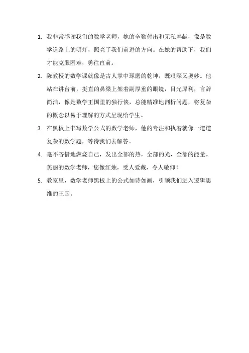 描写数学老师的句子