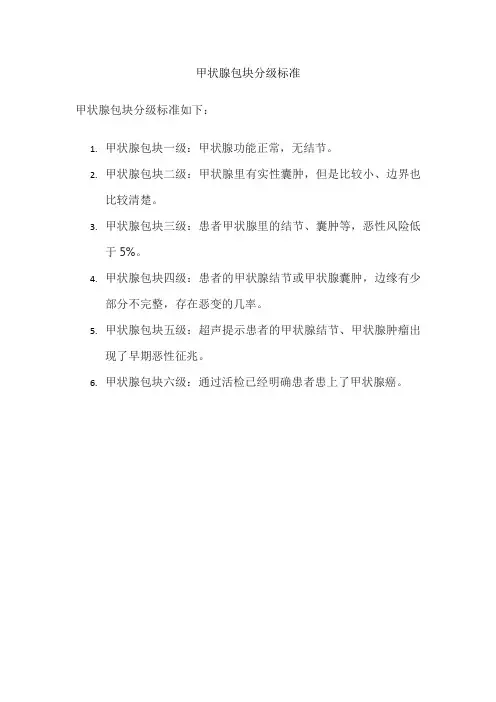 甲状腺包块分级标准
