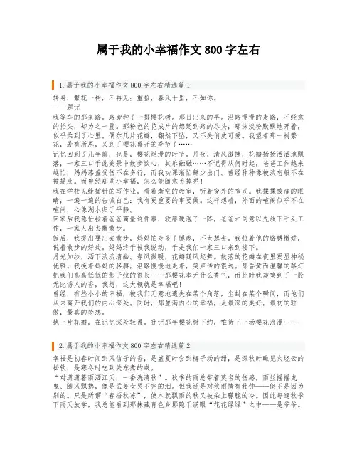属于我的小幸福作文800字左右