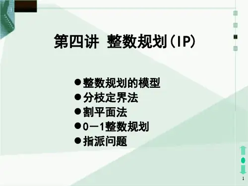 最优化方法第二章整数规划