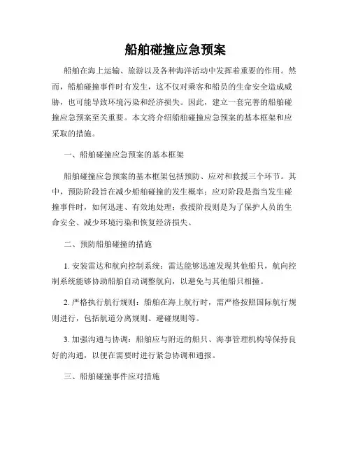 船舶碰撞应急预案