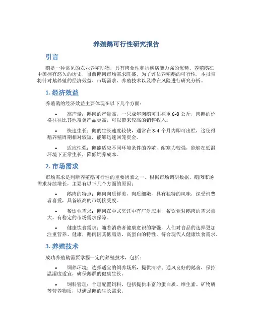 养殖鹅可行性研究报告