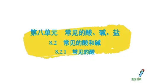8.2常见的酸和碱(第1课时常见的酸)课件---2024-2025学年化学科粤版九年级下册