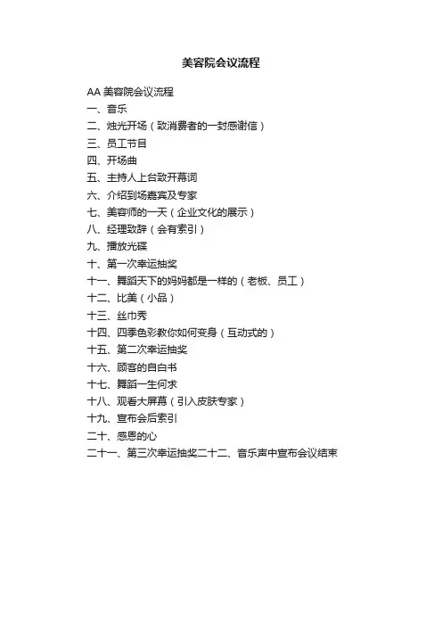 美容院会议流程
