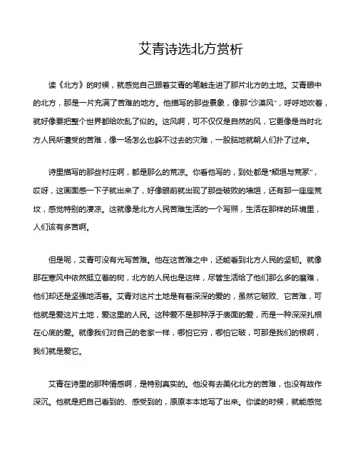 艾青诗选北方赏析