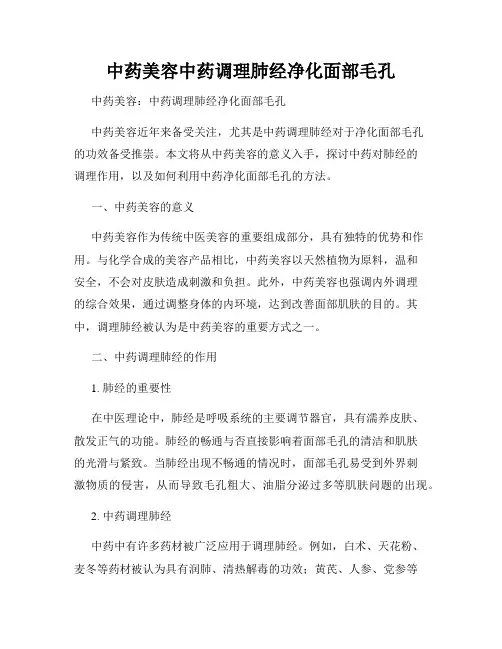 中药美容中药调理肺经净化面部毛孔