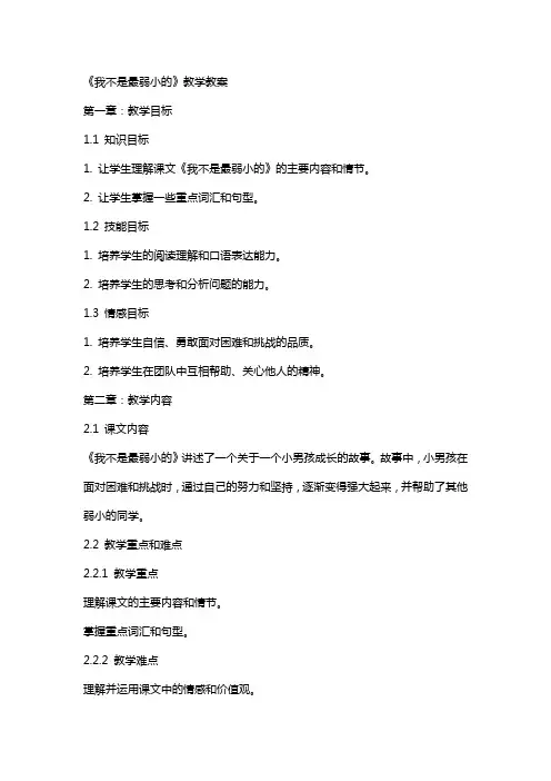 《我不是最弱小的》教学教案