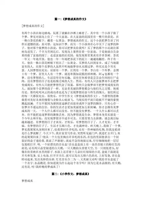 梦想成真作文
