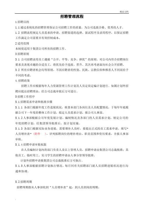 招聘工作流程及图