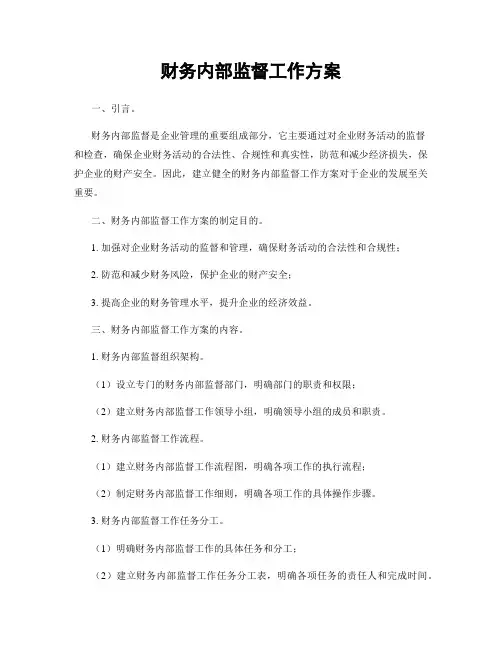 财务内部监督工作方案