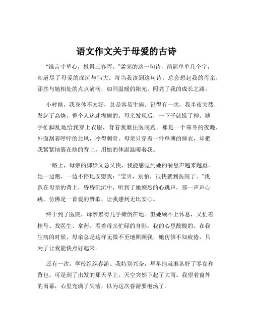 语文作文关于母爱的古诗