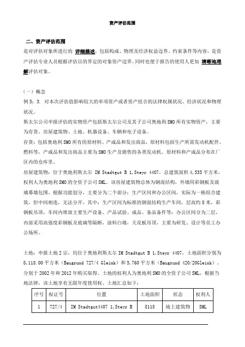 资产评估基础-资产评估范围知识点