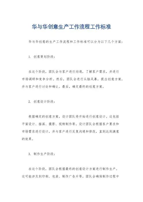华与华创意生产工作流程工作标准