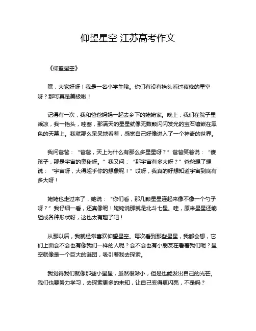 仰望星空 江苏高考作文