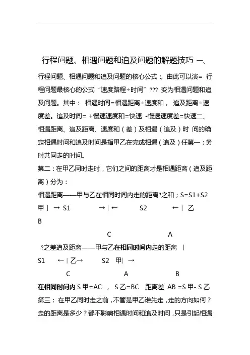 行程问题相遇问题和追及问题的解题技巧