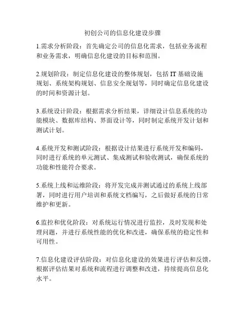 初创公司的信息化建设步骤