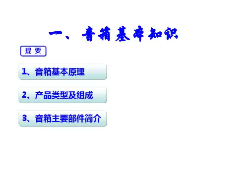音箱基本知识与制造工艺流程培训课件