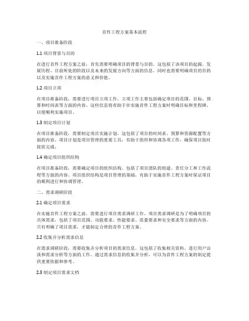 首件工程方案基本流程