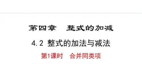 人教版七年级数学上册《整式的加法与减法》整式的加减PPT课件(第1课时合并同类项)