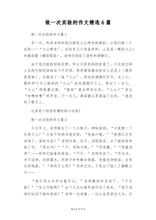 做一次实验的作文精选6篇