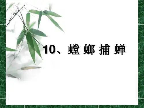 六年级下册语文课件- 10《螳螂捕蝉》苏教版(共20张PPT)