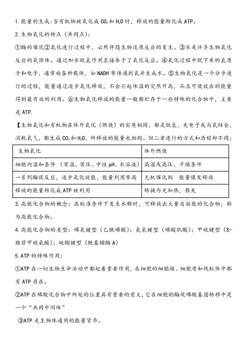 生物化学第12章知识点总结