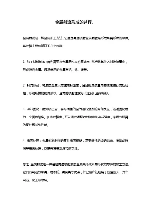 金属射流形成的过程。