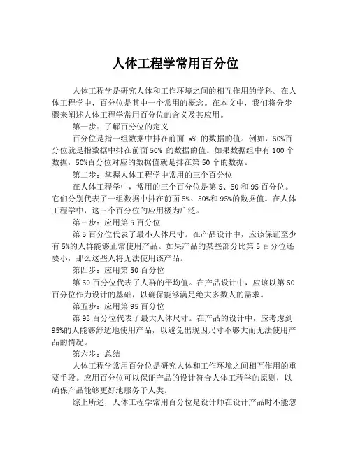 人体工程学常用百分位