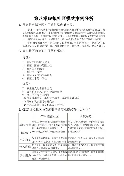 虚拟社区模式案例分析