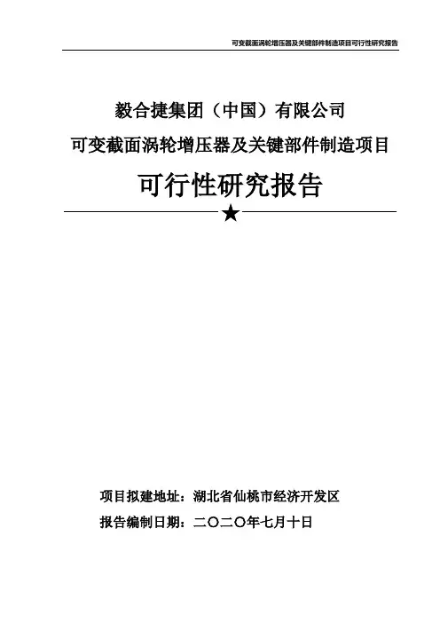 可变截面涡轮增压器及关键部件制造项目可行性研究报告