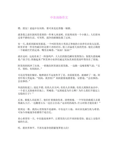 中东局势作文