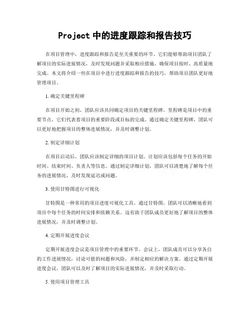 Project中的进度跟踪和报告技巧
