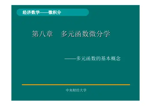 第八章-第1节 多元函数的基本概念