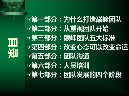 打造你的巅峰团队PPT页