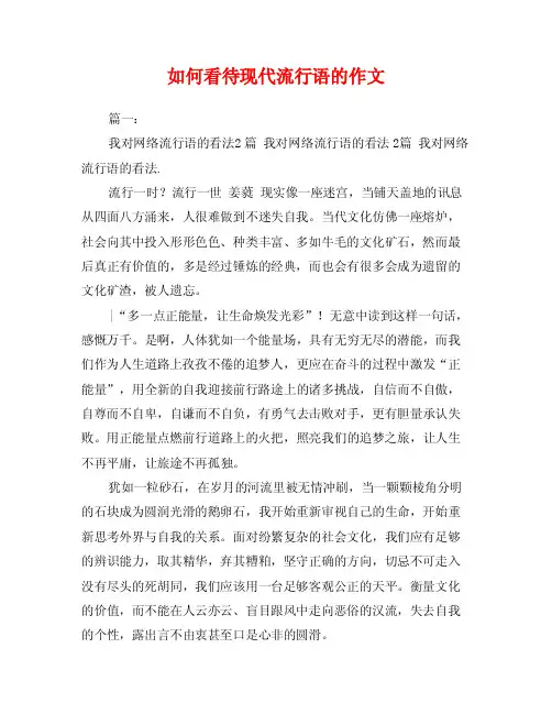 如何看待现代流行语的作文