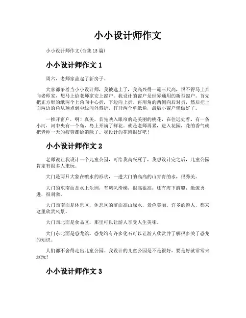 小小设计师作文