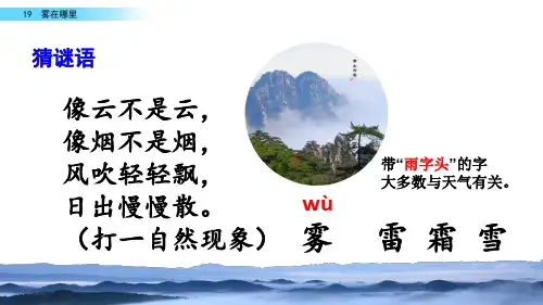 部编版二年级语文上册《雾在哪里》完整课件