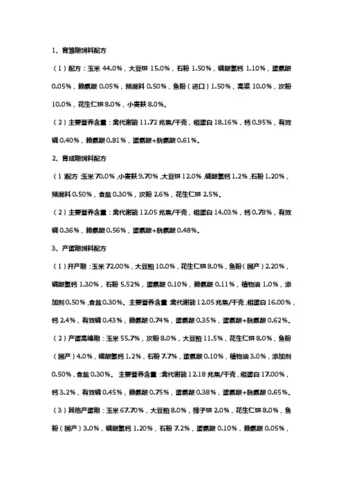最简单的鸡饲料配方