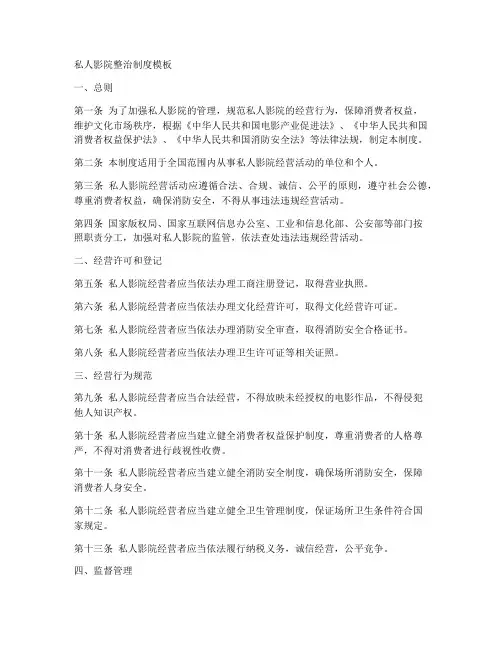 私人影院整治制度模板