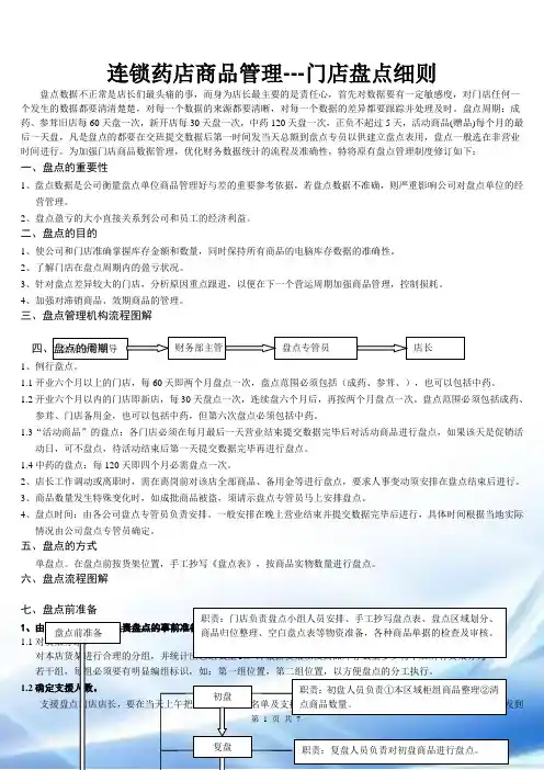 连锁药店商品管理---门店盘点细则